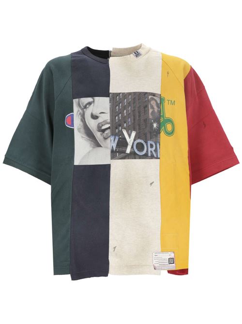 Colour-block panelled cotton T-shirt Mihara Yasuhiro | A10TS651MULTI